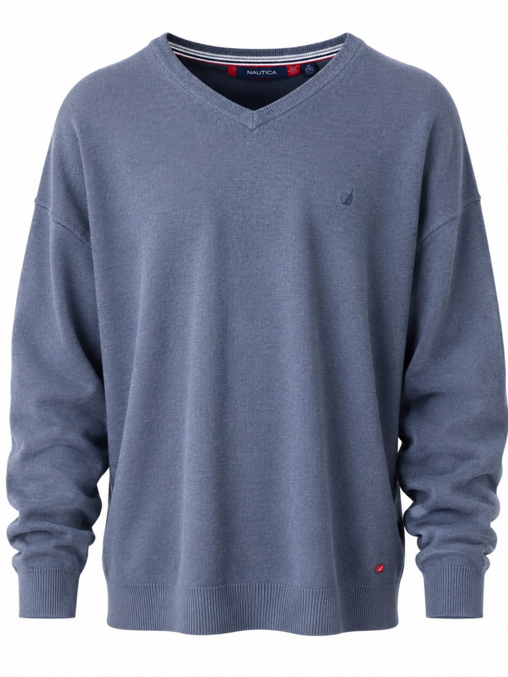 Izod Men's Heather Navy V-Neck Sweater